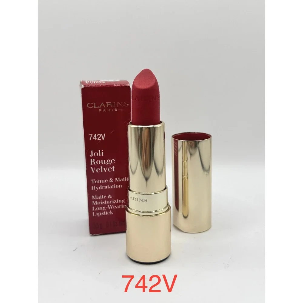 Clarins Joli Rouge Velvet Matte Moisturizing Lipstick 742V NEW